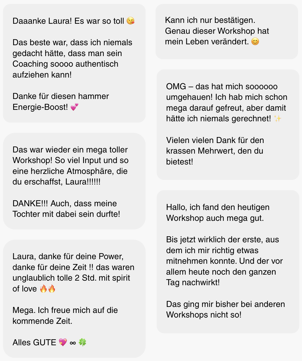 Workshop Testimonials